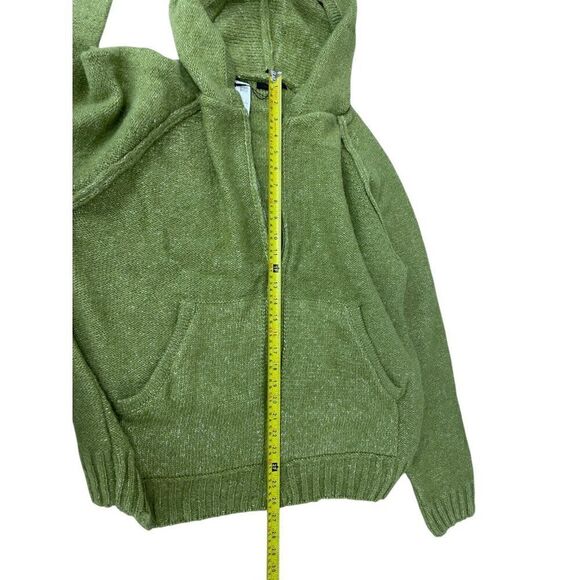 Zara Mens Sweater Size L-XL Green Knit Hooded Full Zip Cardigan 3166/404 NWT - Picture 15 of 16